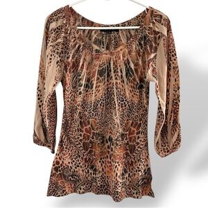 Leopard Print Y2K Studded Top